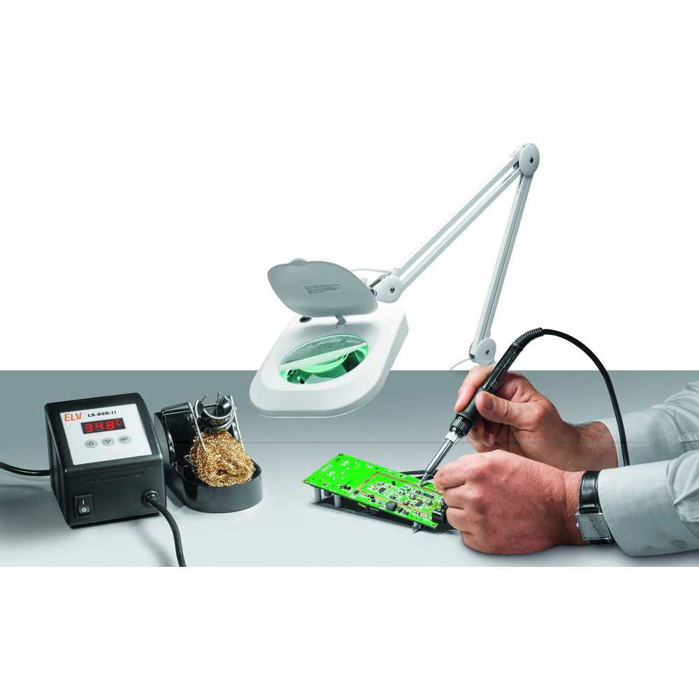 ELV Sparset: 9-W-Lupenleuchte plus Lötstation LS-80-D-II