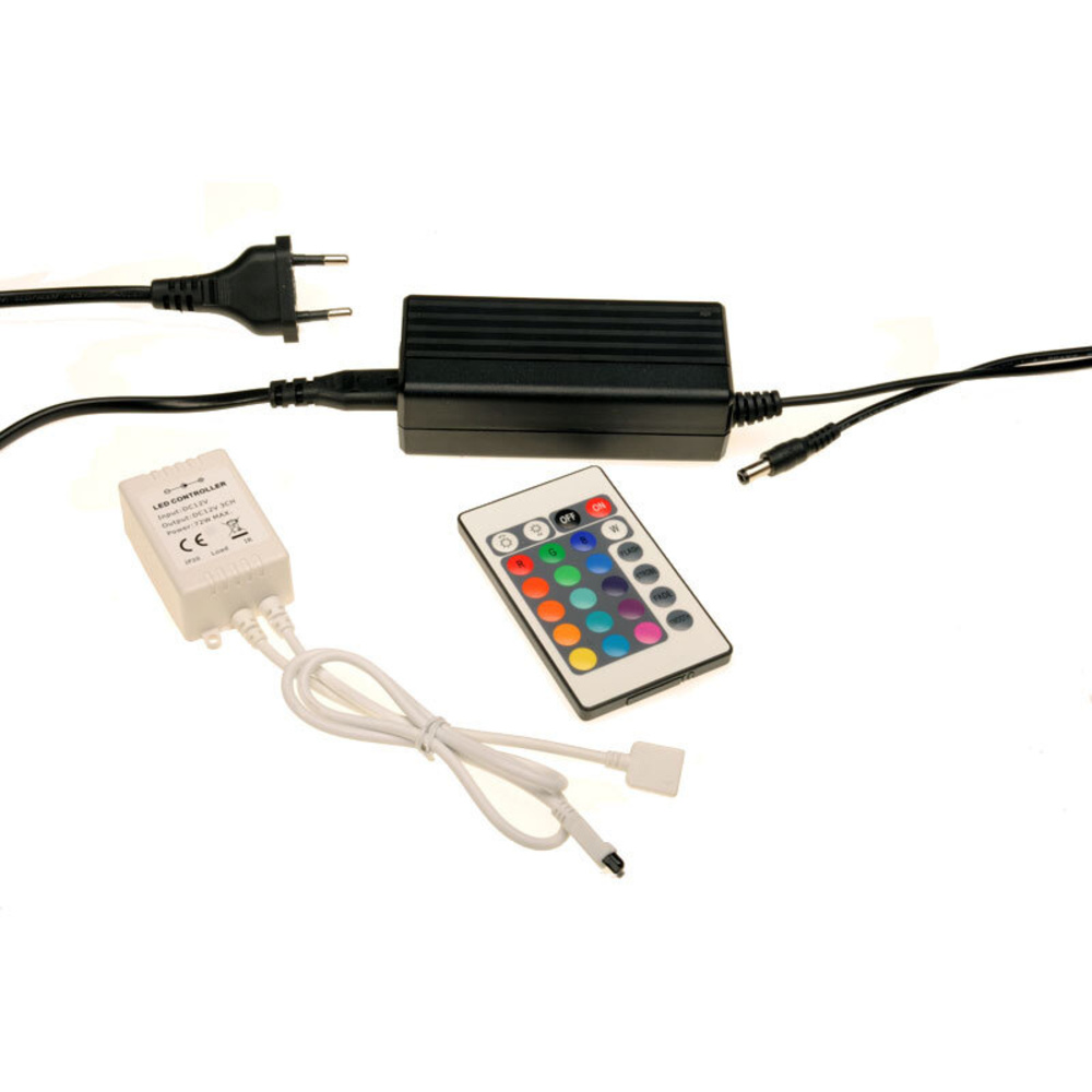 ELV 5-m-RGB-LED-Streifen inkl. Controller, Fernbedienung und Netzteil