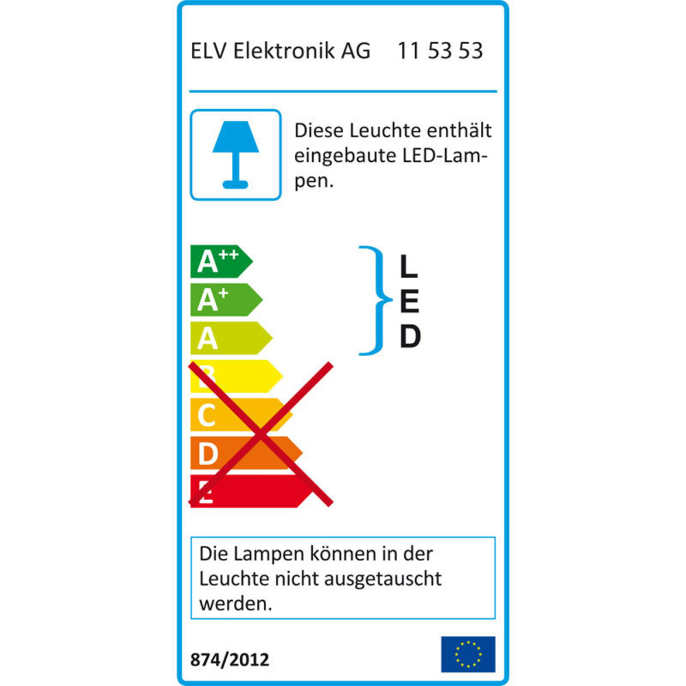 ELV DL 1200 15,5-W-LED-Deckenleuchte, warmweiß