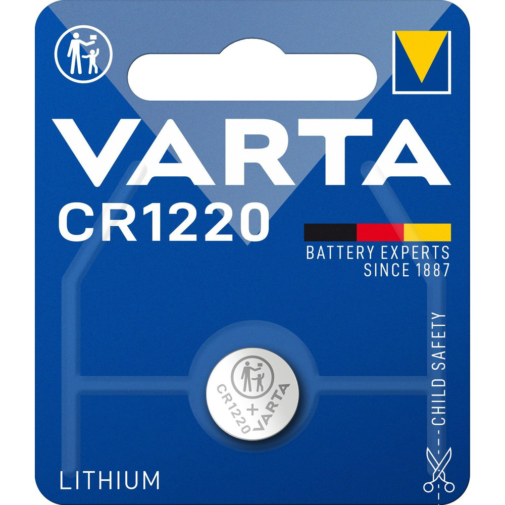 VARTA Lithium-Knopfzelle CR1220, 3 V, 35 mAh