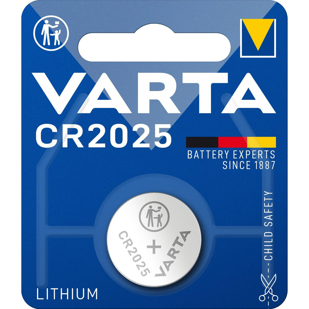 VARTA Lithium-Knopfzelle CR2025, 3 V, 170 mAh