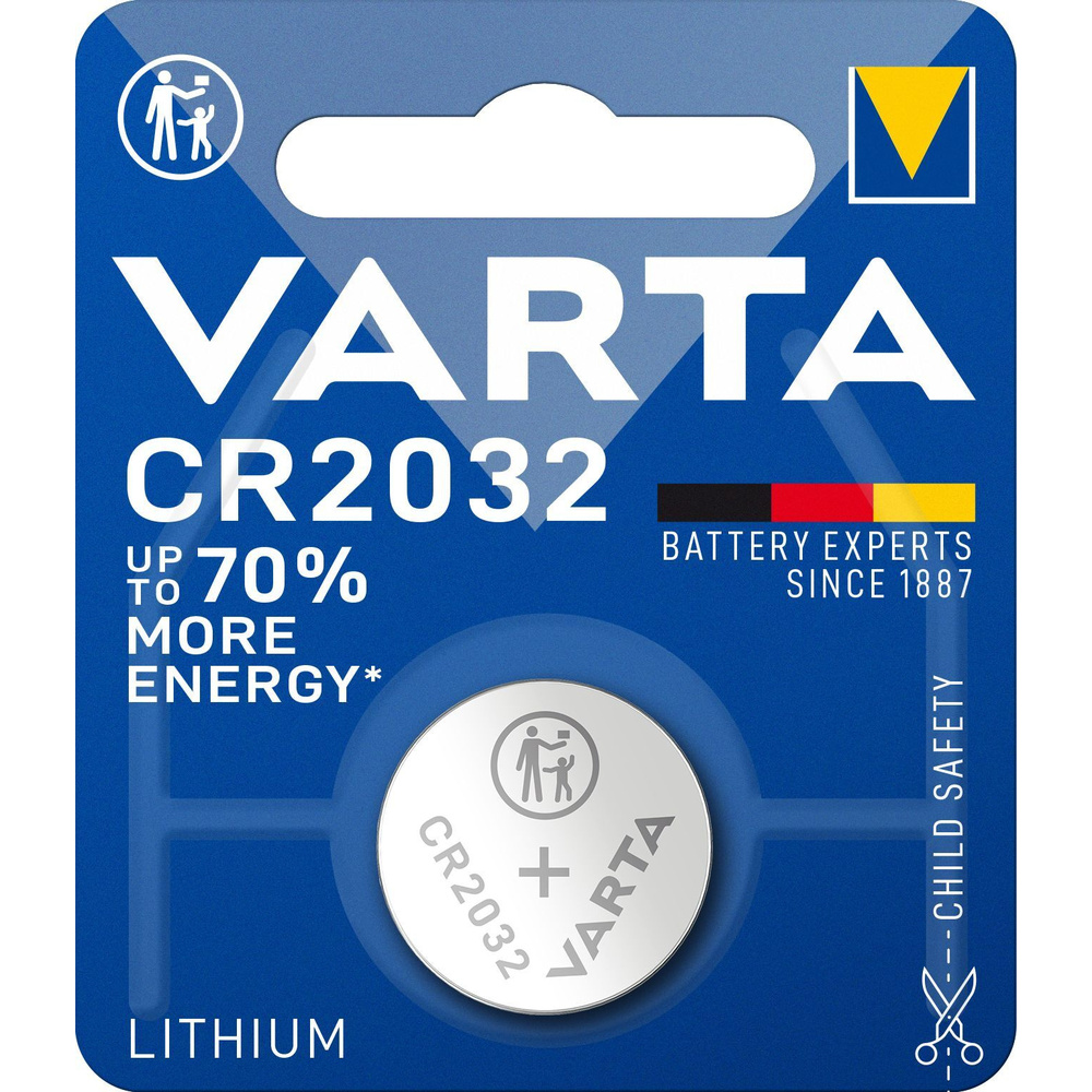 VARTA Lithium-Knopfzelle CR2032, 3 V, 220 mAh