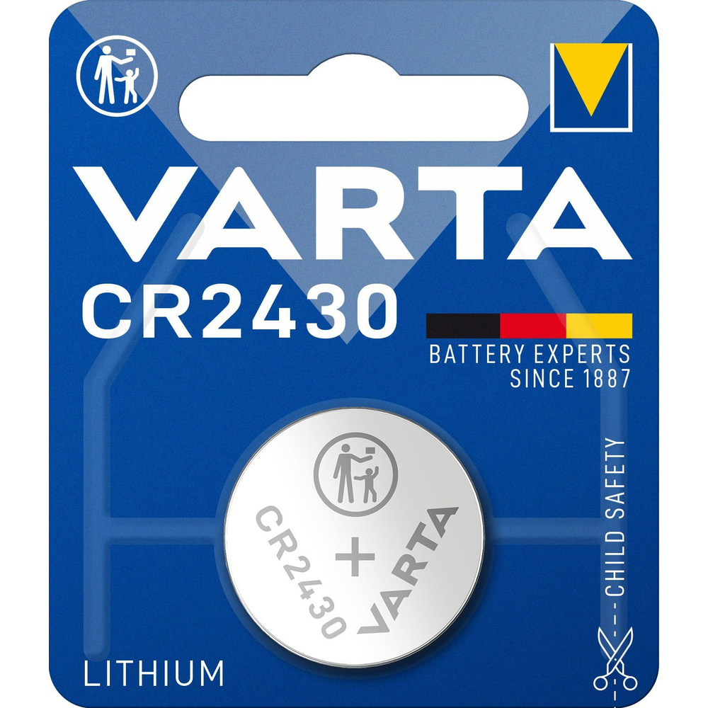 VARTA Lithium-Knopfzelle CR2430, 3 V, 290 mAh