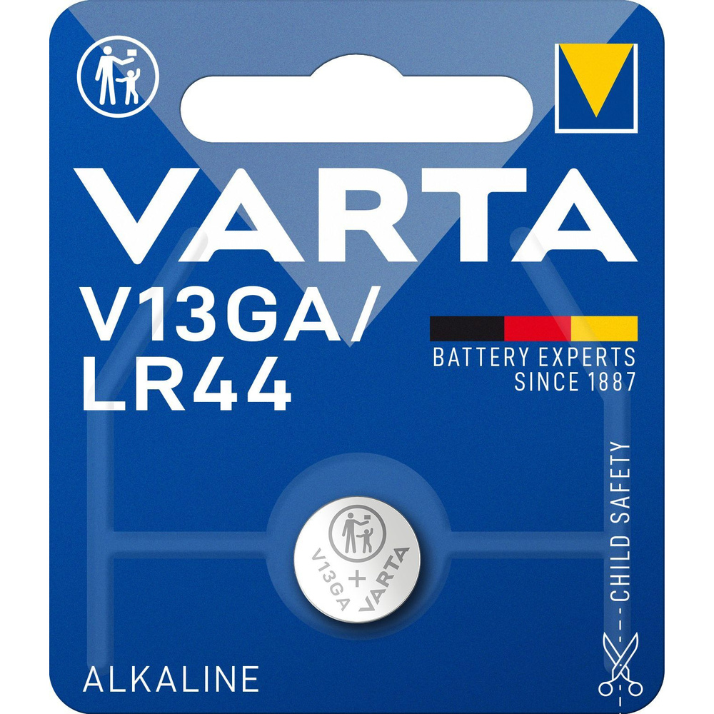 VARTA Alkaline-Knopfzelle V13GA/LR44, 1,5 V