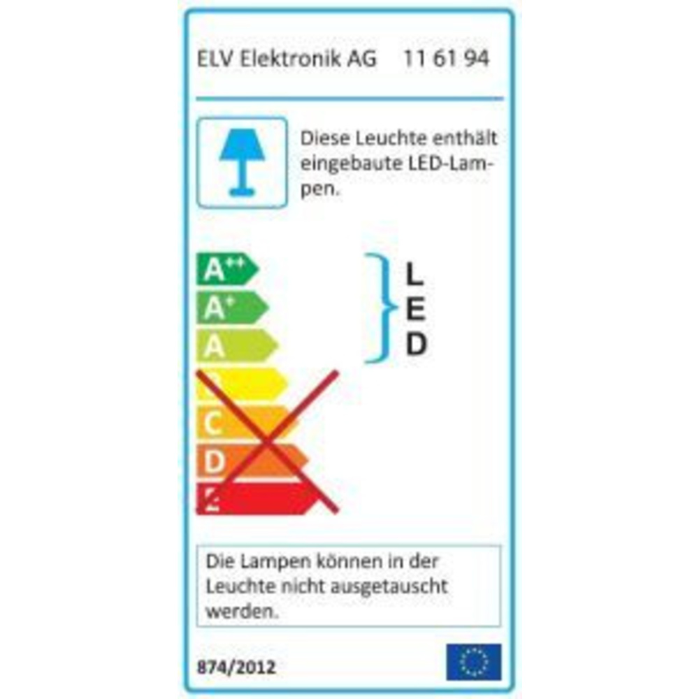 ELV LWE 450 6-W-LED-Wandleuchte, warmweiß. 2-flammig