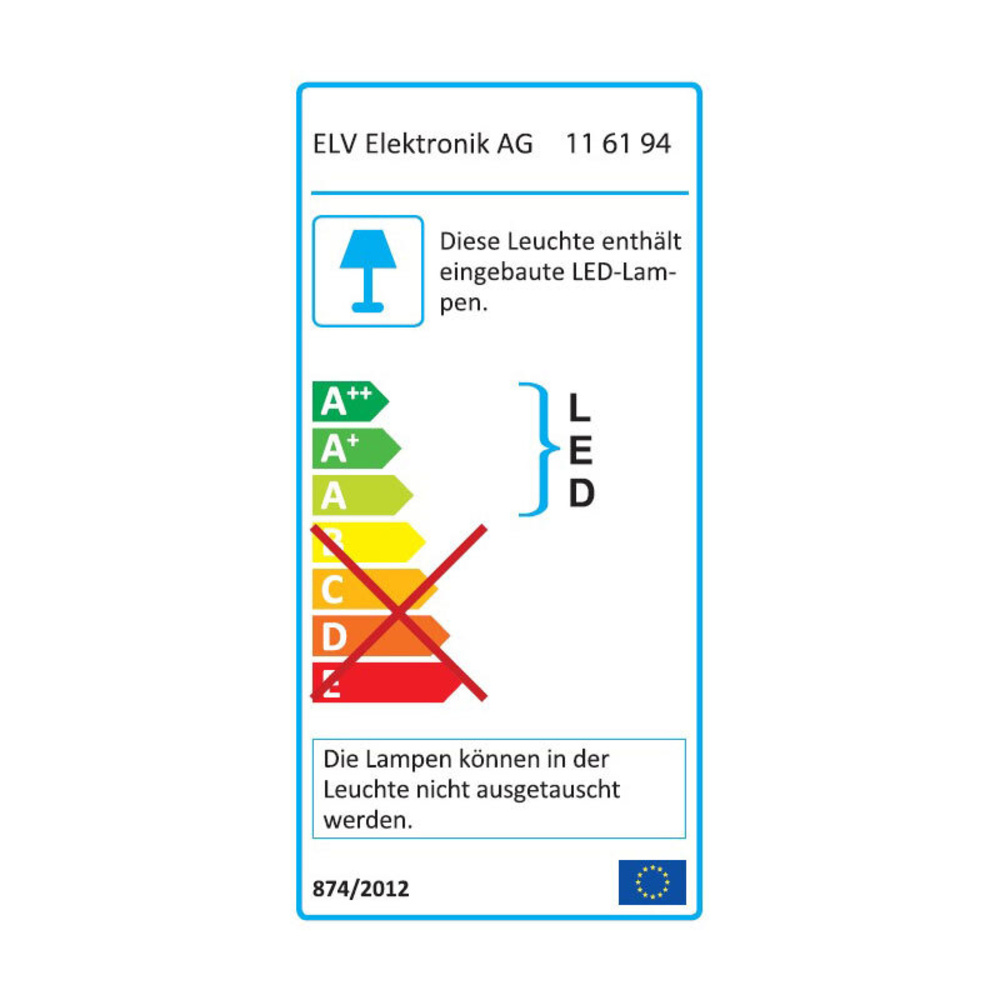 ELV LWE 450 6-W-LED-Wandleuchte, warmweiß. 2-flammig