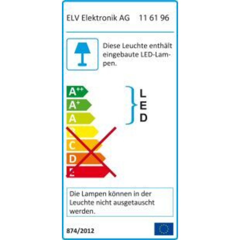 ELV LWR 400 6-W-LED-Wandleuchte, warmweiß, 1-flammig