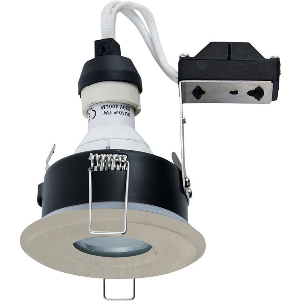 Heitronic GU10-Einbaufassung, Eisen gebürstet, IP65