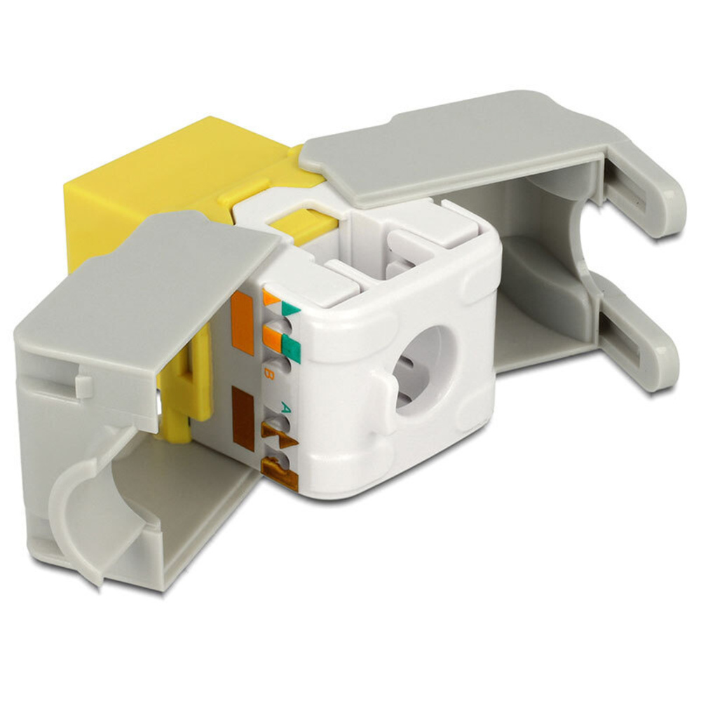 Delock Keystone RJ45-Buchse > LSA werkzeugfrei Cat.6 UTP, gelb