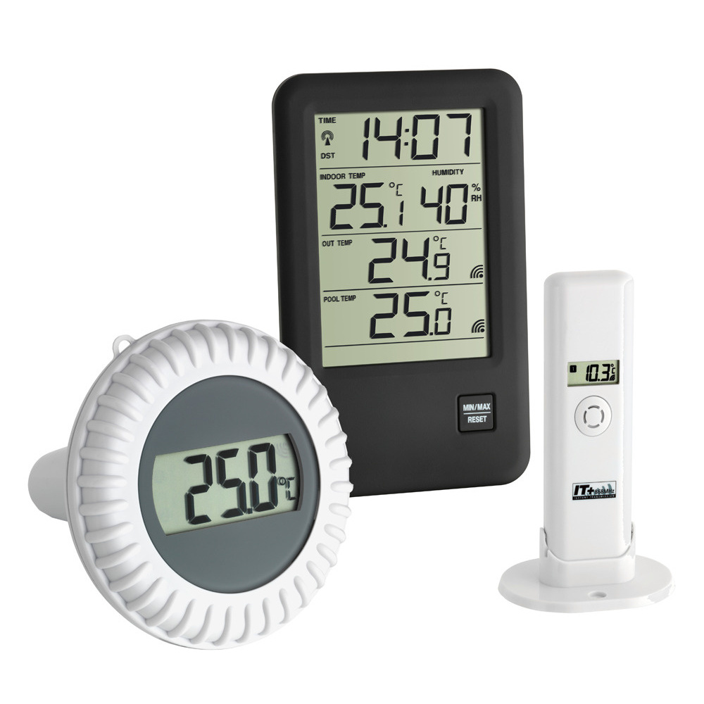 TFA Funk-Poolthermometer Malibu, inkl 2 Außensensoren (Pool und Außentemperatur)