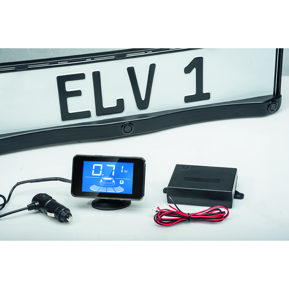 ELV SB668W-L Funk-Ultraschall-Einparkhilfe mit Kennzeichenhalterung
