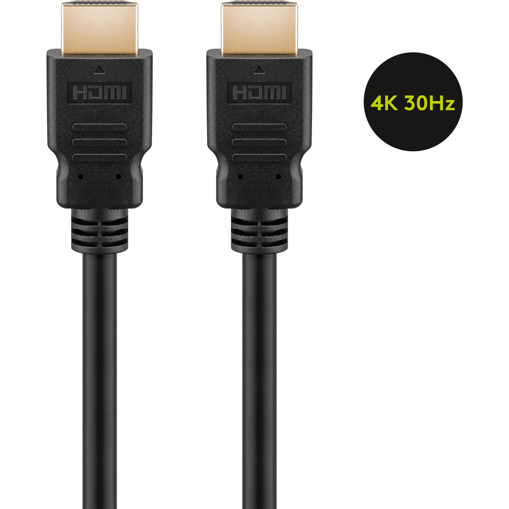 goobay HDMI-Kabel (High Speed mit Ethernet), HDMI-Stecker (Typ A) auf HDMI-Stecker (Typ A), 0,5 m