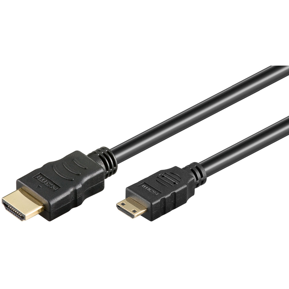 goobay HDMI-Kabel (High Speed mit Ethernet), HDMI-Stecker (Typ A) auf Mini-HDMI-Stecker (Typ C), 1 m