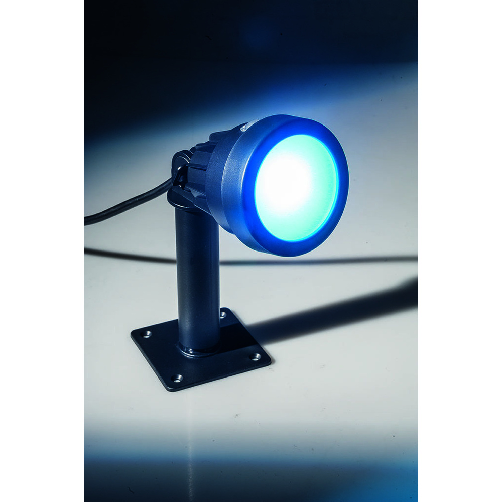 ELV 6-W-RGB-LED-Strahler mit Dämmerungssensor und Fernbedienung, inkl. Erdspieß