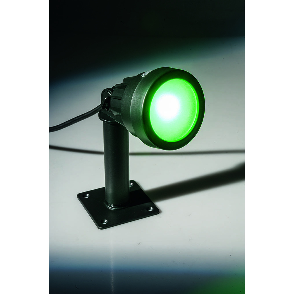 ELV 6-W-RGB-LED-Strahler mit Dämmerungssensor und Fernbedienung, inkl. Erdspieß