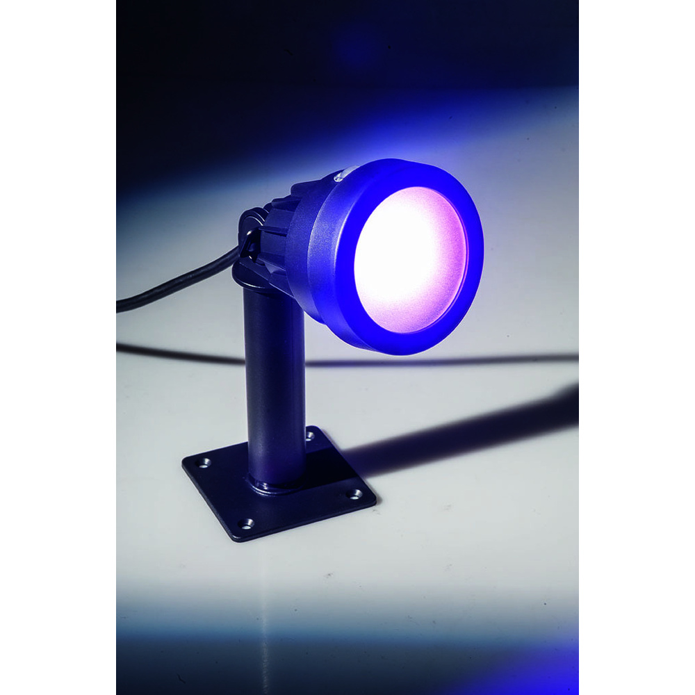 ELV 6-W-RGB-LED-Strahler mit Dämmerungssensor und Fernbedienung, inkl. Erdspieß