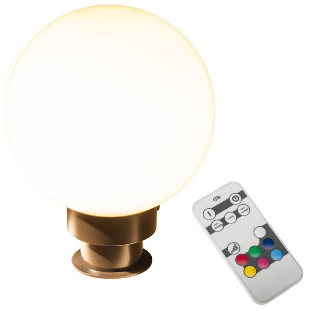 ELV 20-cm-RGB-LED-Kugelleuchte mit Fernbedienung, inkl. Erdspieß