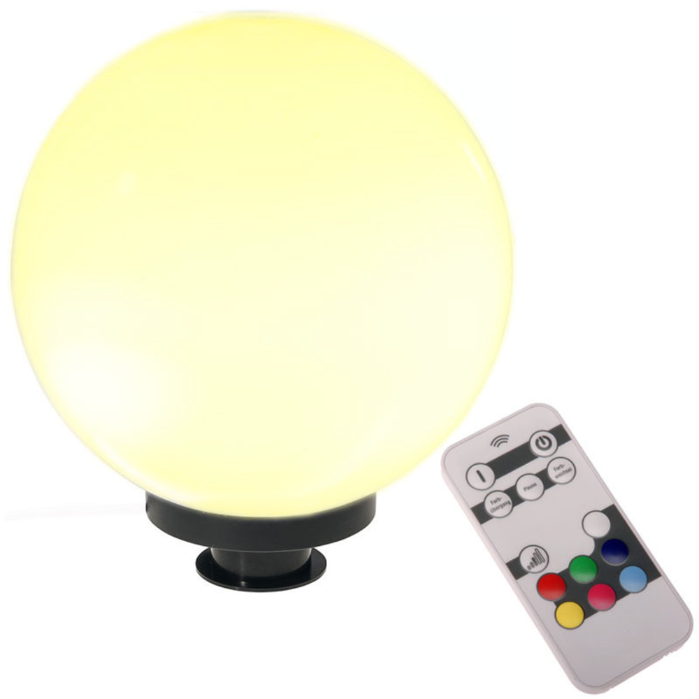 ELV 30-cm-RGB-LED-Kugelleuchte mit Fernbedienung, inkl. Erdspieß