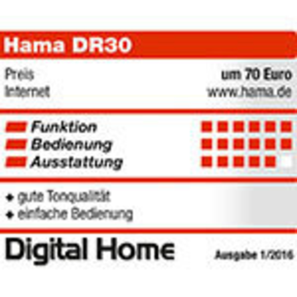 hama Digitales Uhrenradio DR30, mit DAB+/UKW-Empfang und automatischer Displaybeleuchtungsanpassung