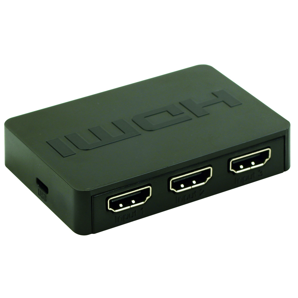 GEMBIRD 3-Port HDMI-Switch DSW-HDMI-34, mit Fernbedienung, bis 4K (2160 p), schwarz