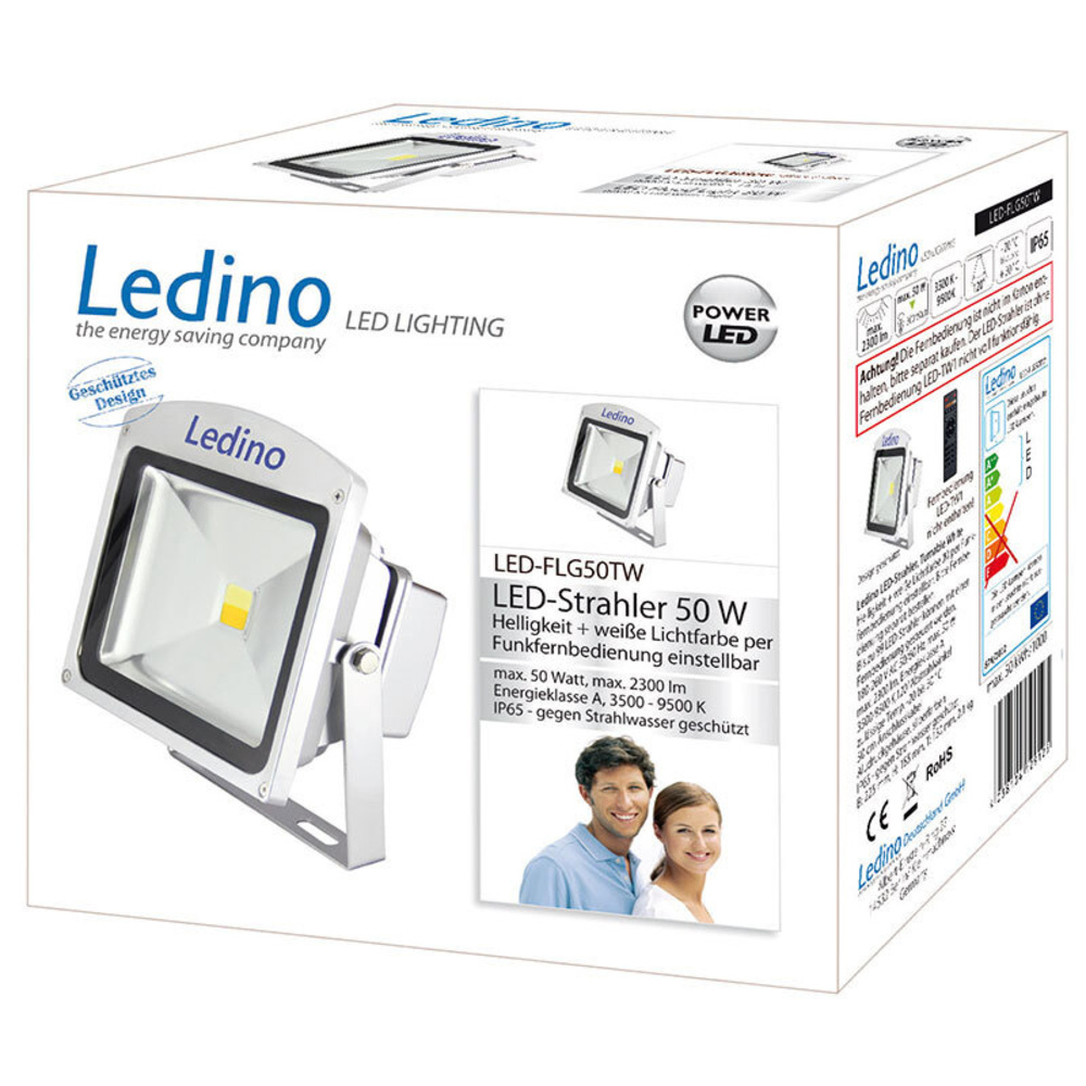 Ledino 35-W-LED-Flutlichtstrahler, Farbtemperatur einstellbar