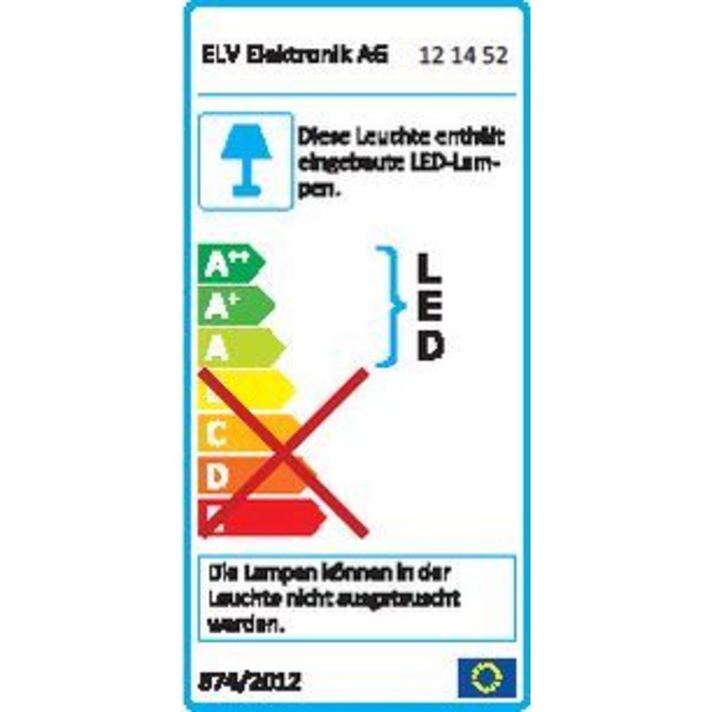 ELV LP885 15-W-LED-Einbaupanel quadratisch, warmweiß