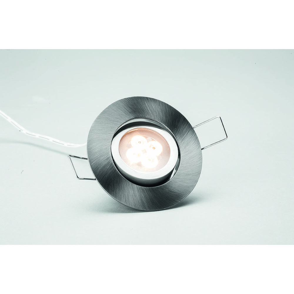 ELV 3er Set LED-Einbaustrahler, rund, schwenkbar, silber