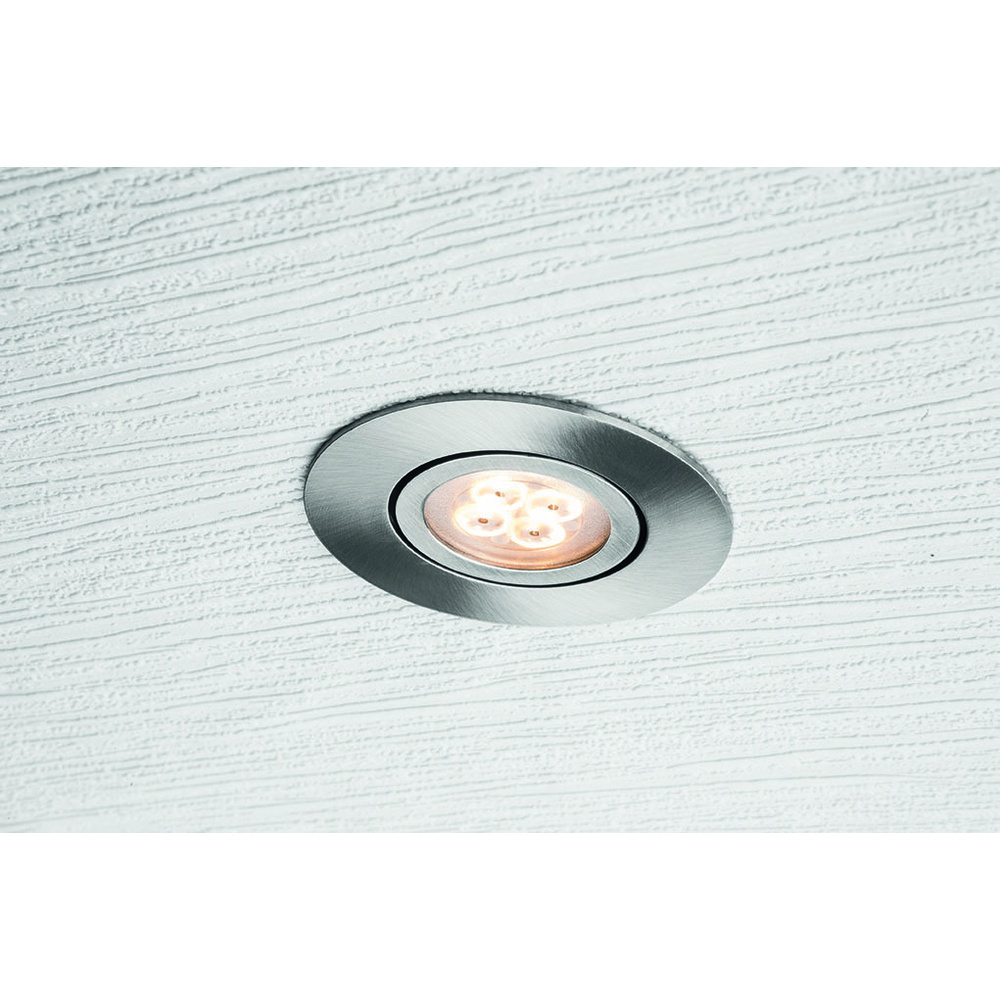 ELV 3er Set LED-Einbaustrahler, rund, schwenkbar, silber