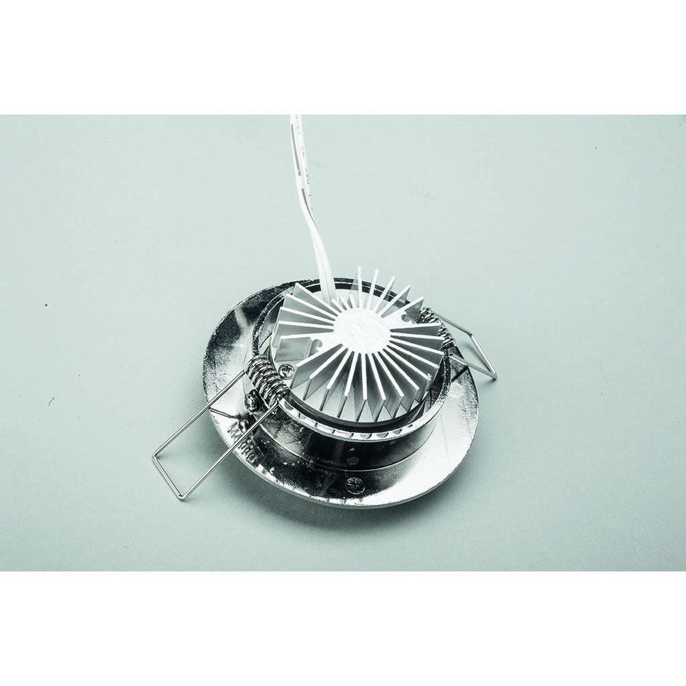 ELV 3er Set LED-Einbaustrahler, rund, schwenkbar, silber