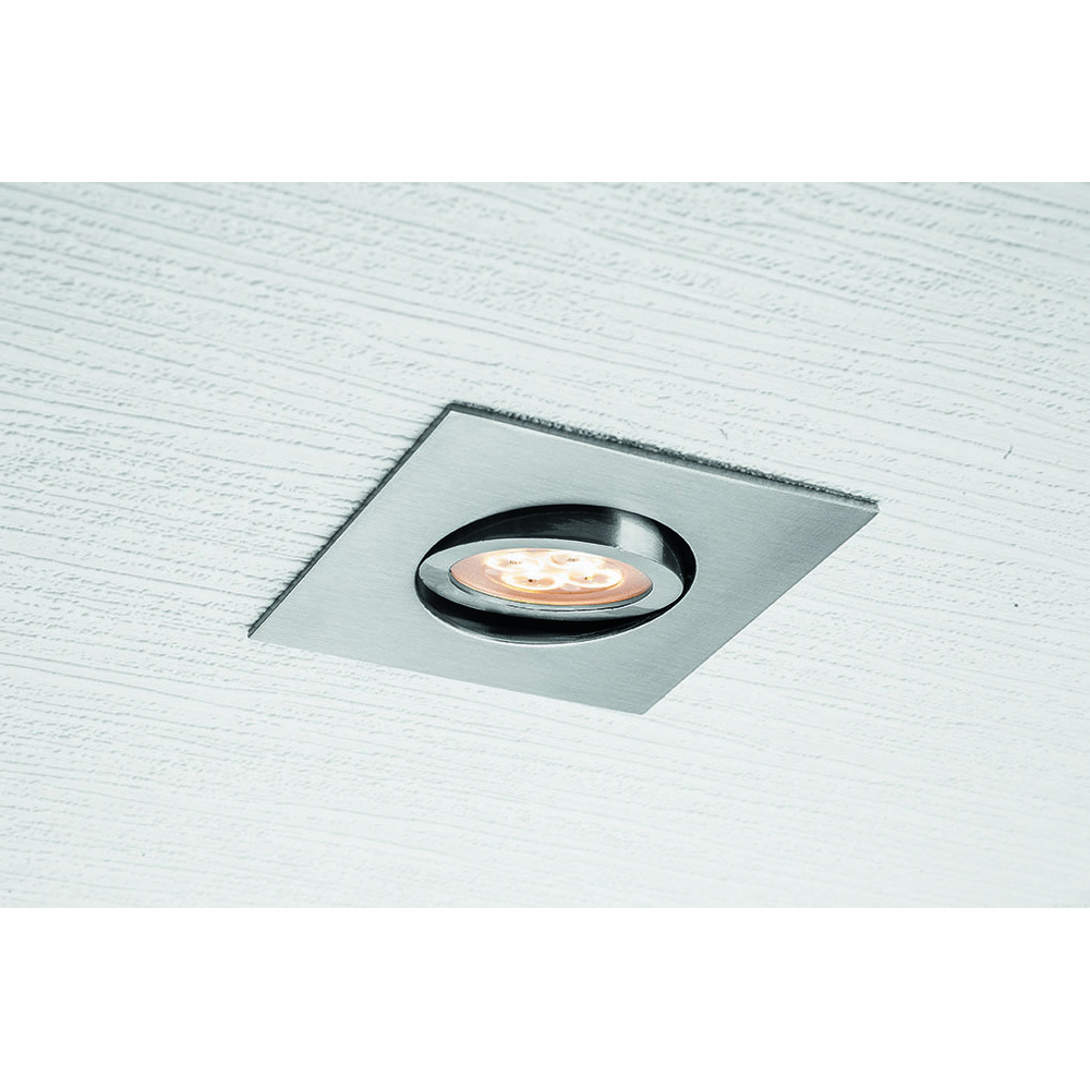 ELV 3er Set LED-Einbaustrahler, quadratisch, schwenkbar, silber