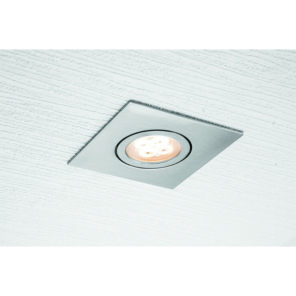 ELV 3er Set LED-Einbaustrahler, quadratisch, schwenkbar, silber