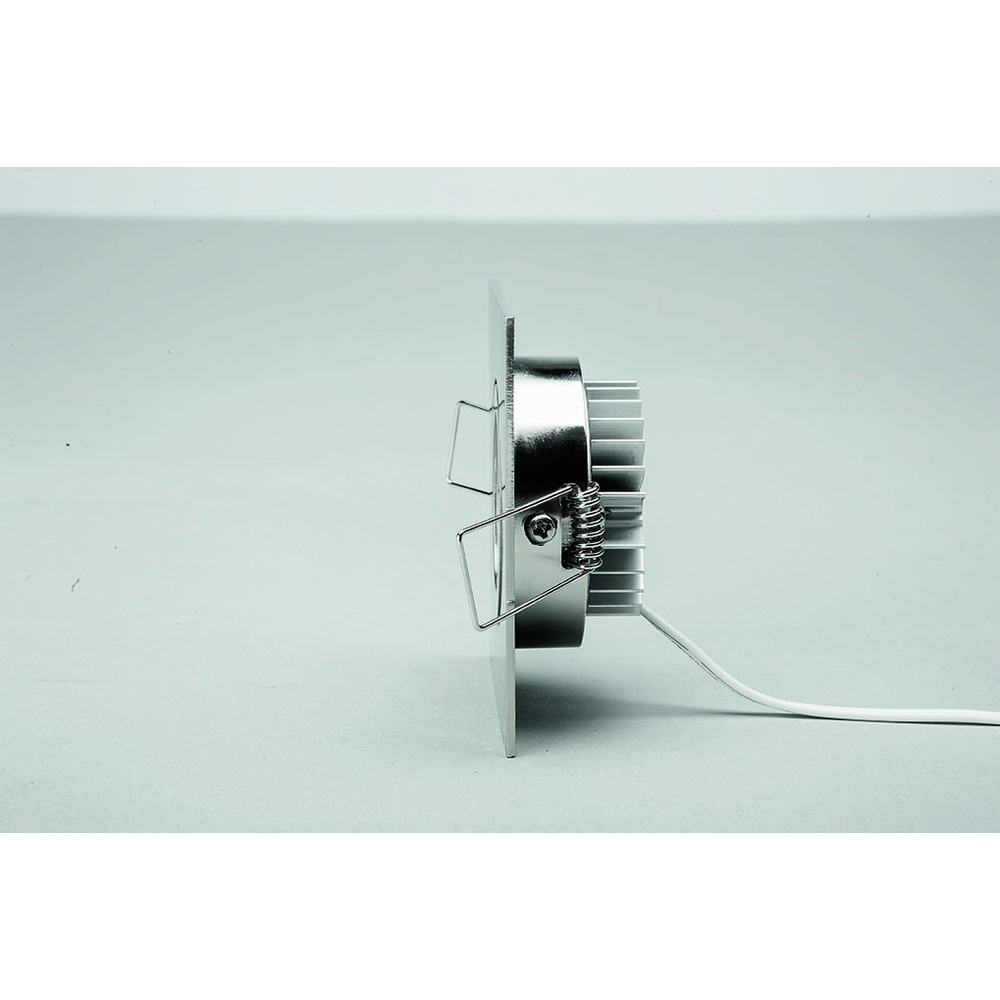 ELV 3er Set LED-Einbaustrahler, quadratisch, schwenkbar, silber