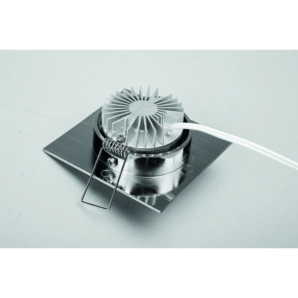 ELV 3er Set LED-Einbaustrahler, quadratisch, schwenkbar, silber