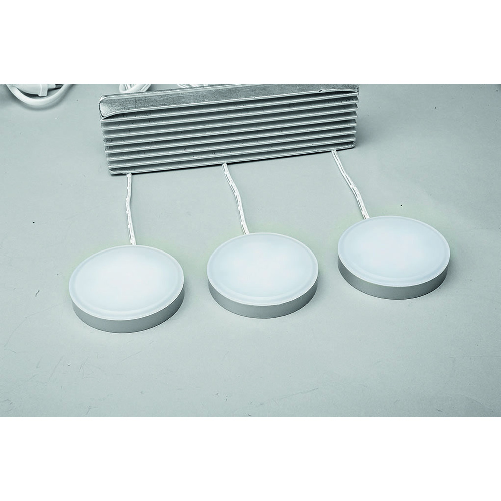 ELV 3er Set 4,5-W-LED-Aufbauleuchten (75 mm), warmweiß, inkl. Netzteil und Zuleitung