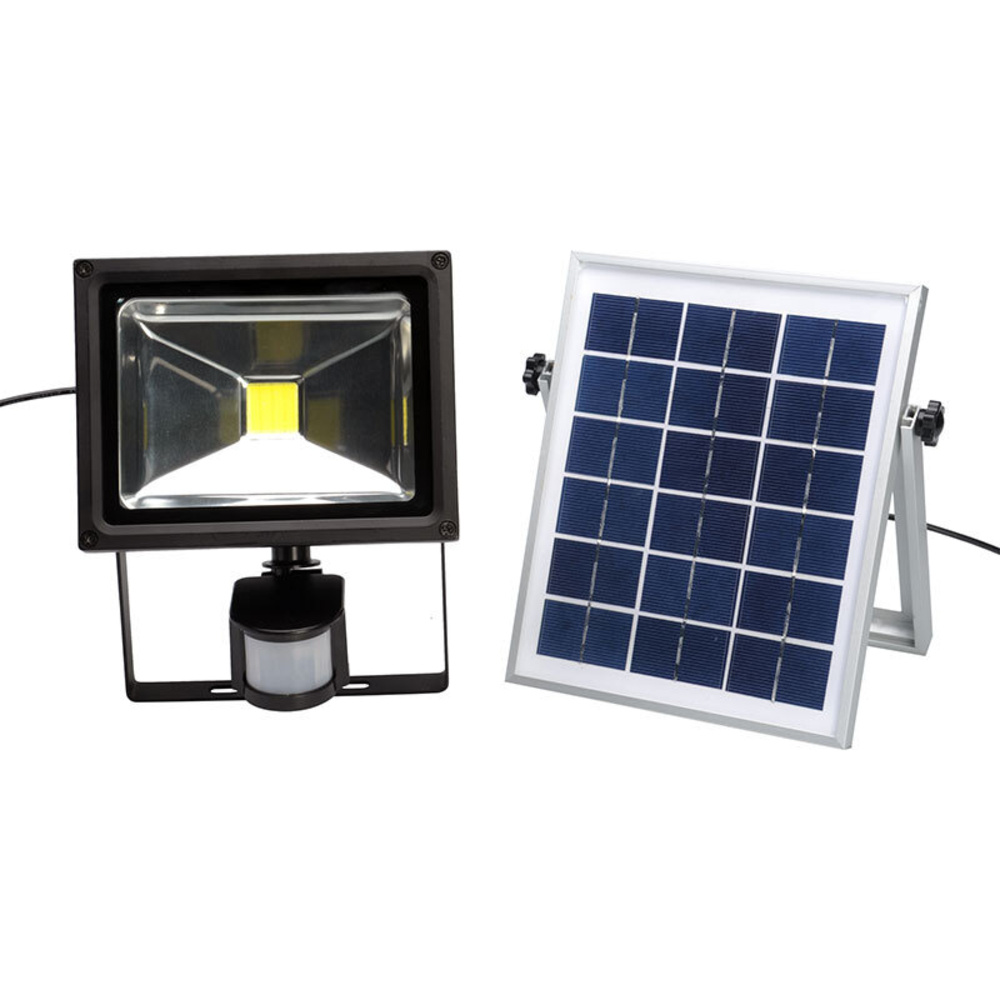 ELV SLED 1000  20-W-Solar-LED-Flutlichtstrahler mit abgesetzem Solarpanel