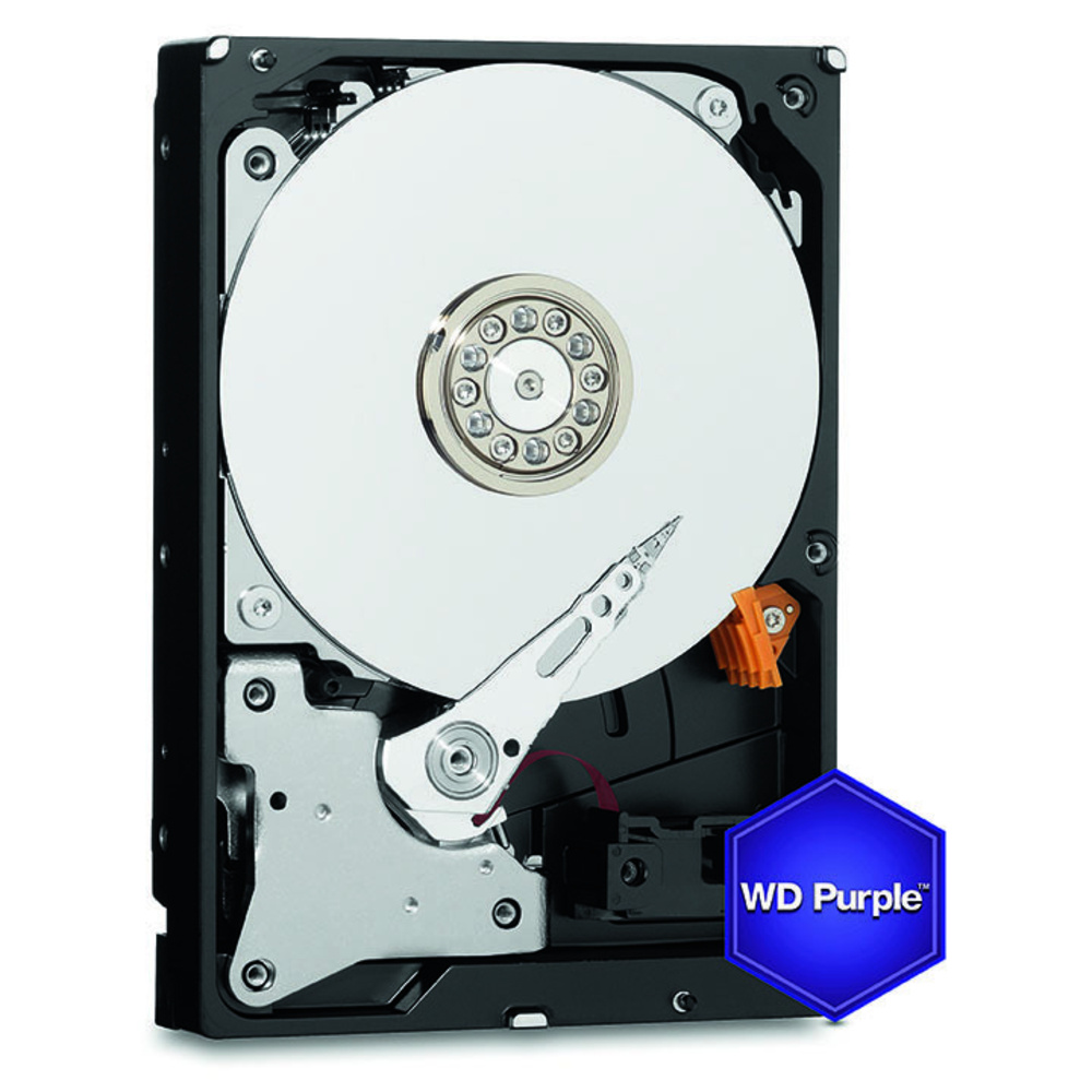 Western Digital Interne 3,5" Festplatte Purple, für Videoüberwachungs-Systeme, 24/7 (Dauerbetrieb), SATA, 8 TB