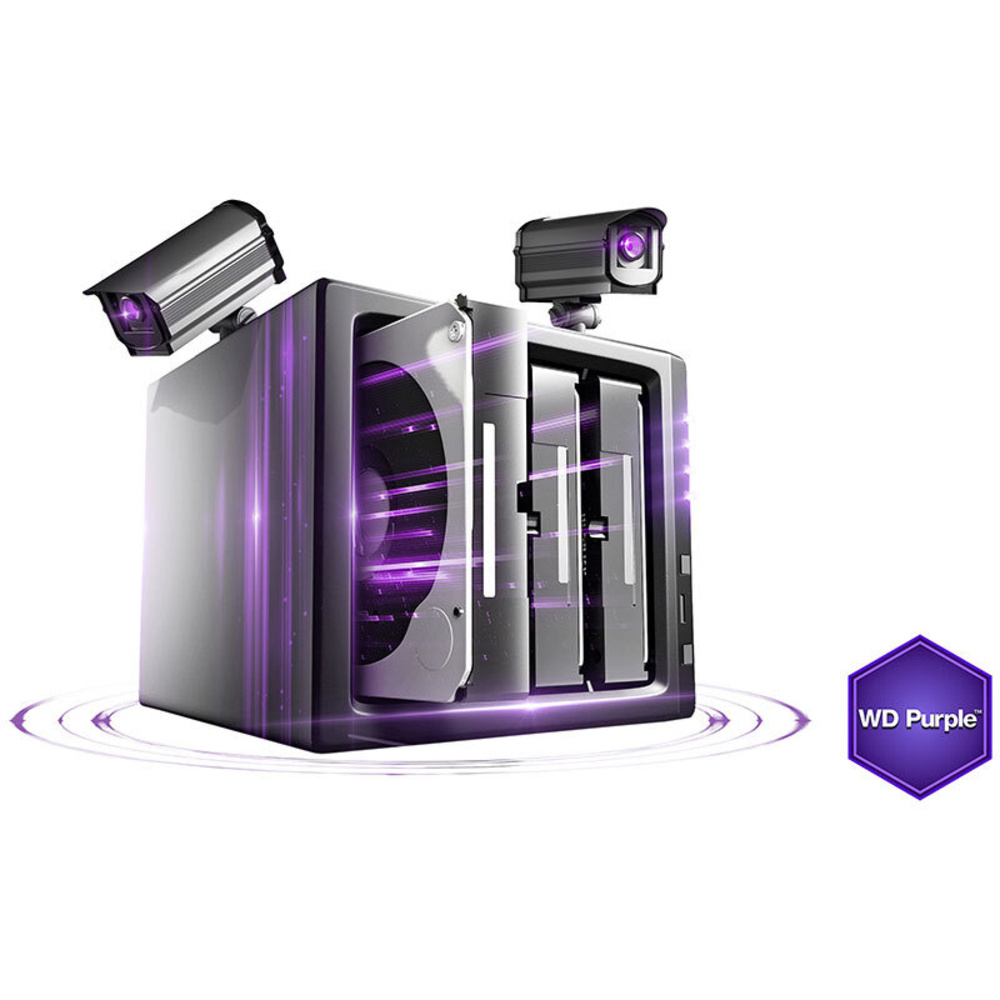 Western Digital Interne 3,5" Festplatte Purple, für Videoüberwachungs-Systeme, Dauerbetrieb), 4 TB