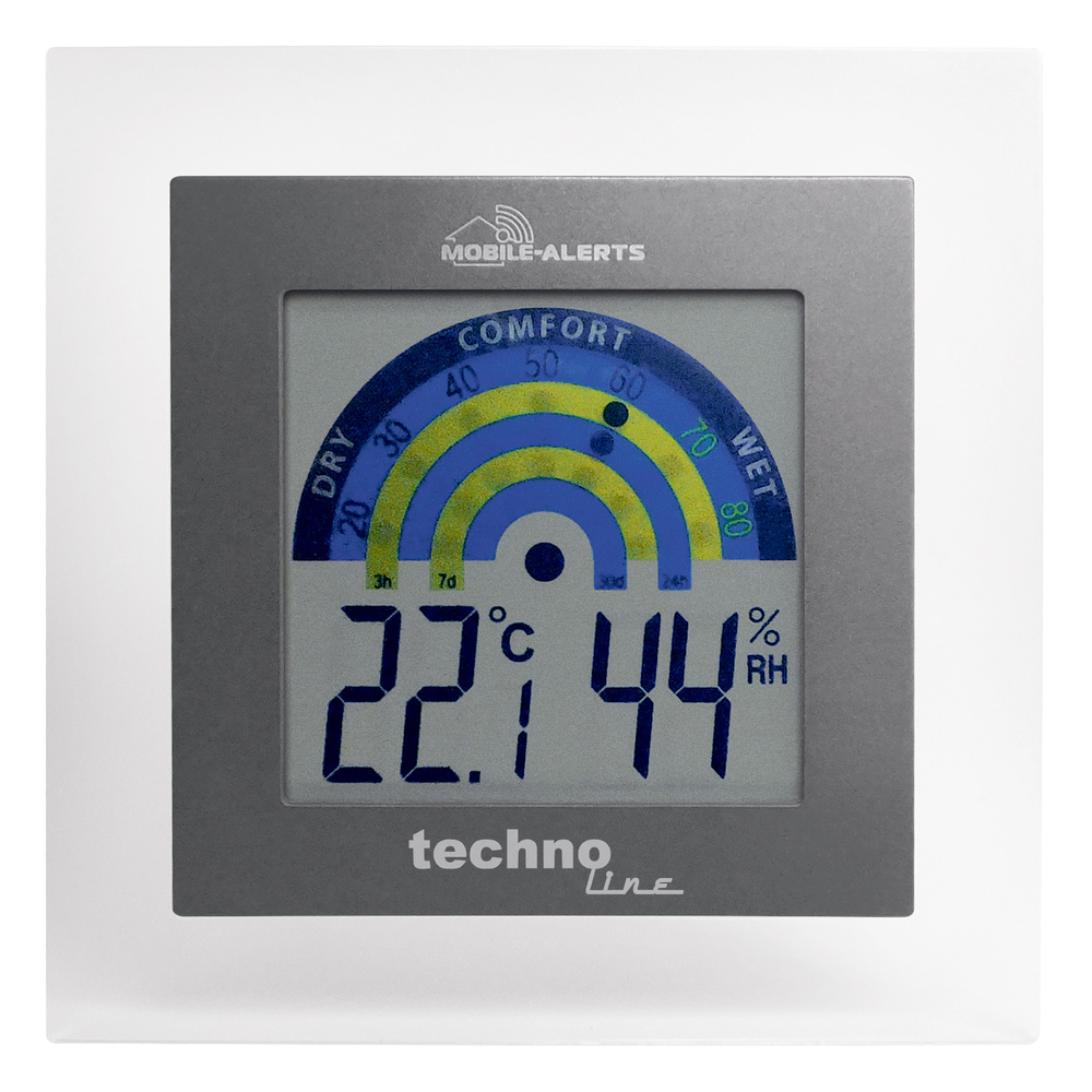Mobile Alerts 2er-Set Thermo-/Hygrometer MA10230, mit Klimakomfortanzeige im Tagesverlauf