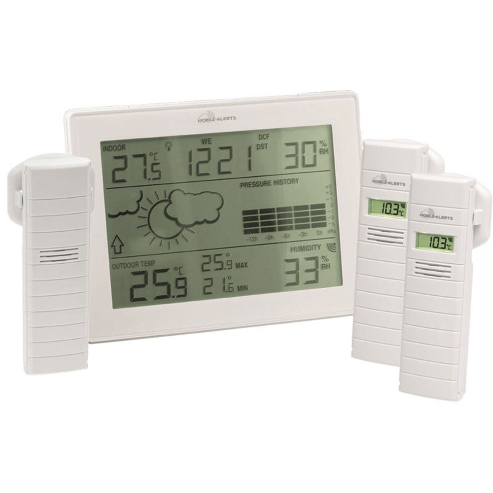 Mobile Alerts Zusatzsensoren-Spar-Set: Wetterstation MA10410, inkl. 3x Thermo-/Hygrosensor