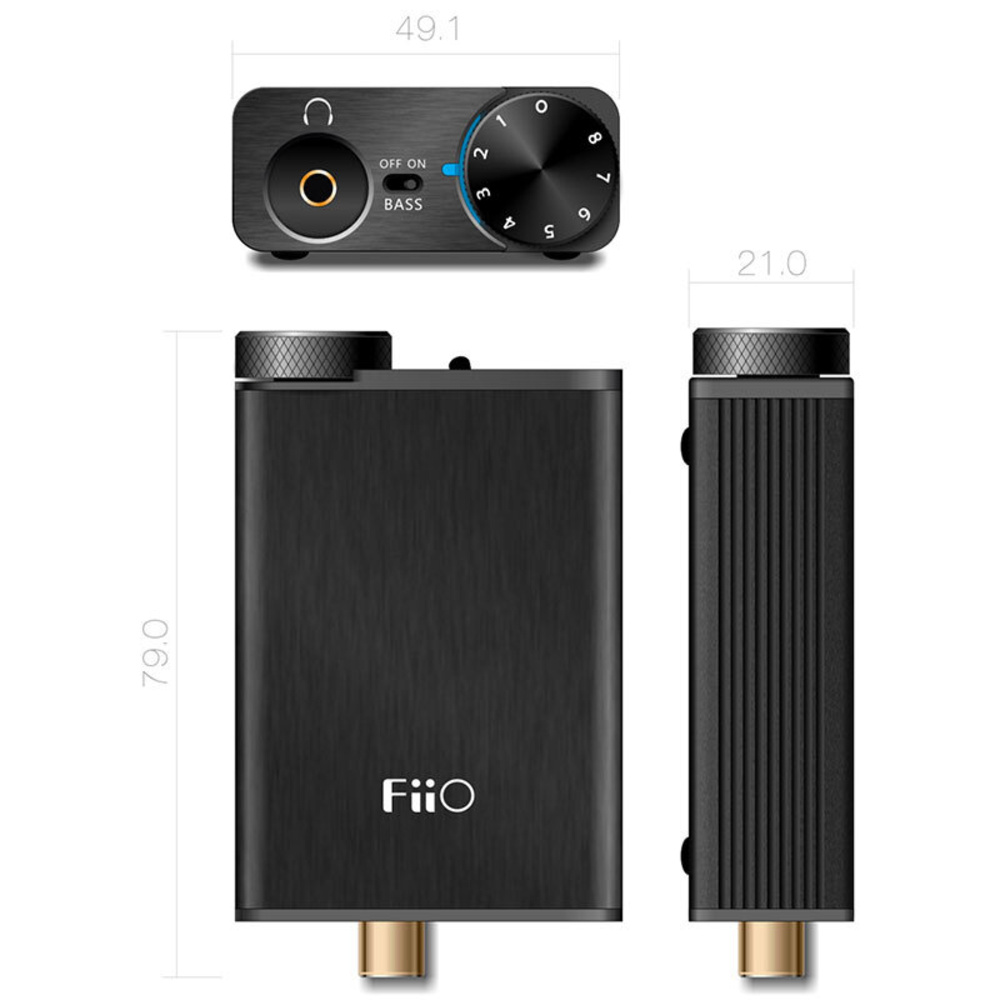 FiiO Portabler Kopfhörerverstärker und Digital-Analog-Wandler E10K Olympus 2, bis zu 96kHz/24Bit