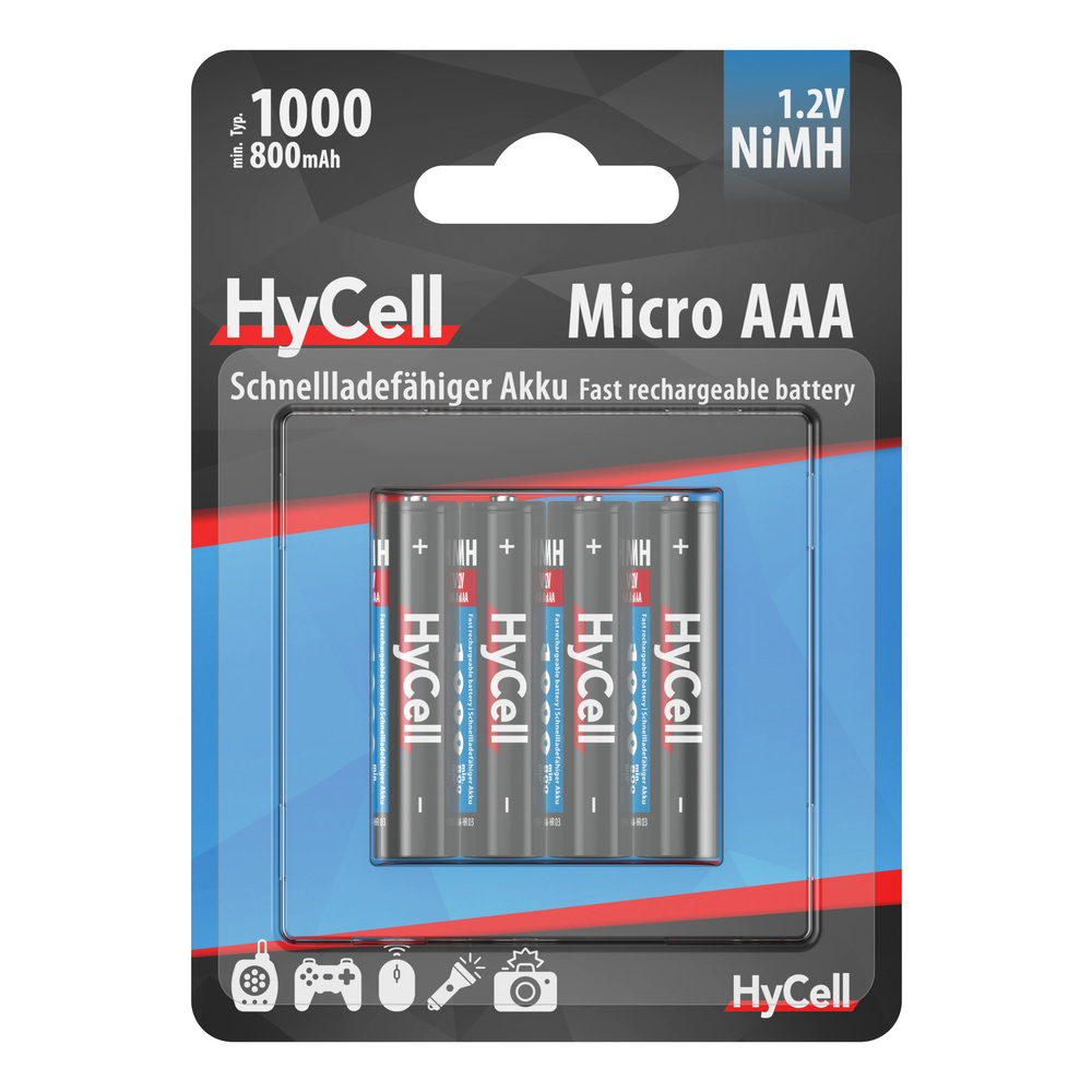 Hycell NiMH-Akku Micro AAA, Typ 1000, 4er-Blister