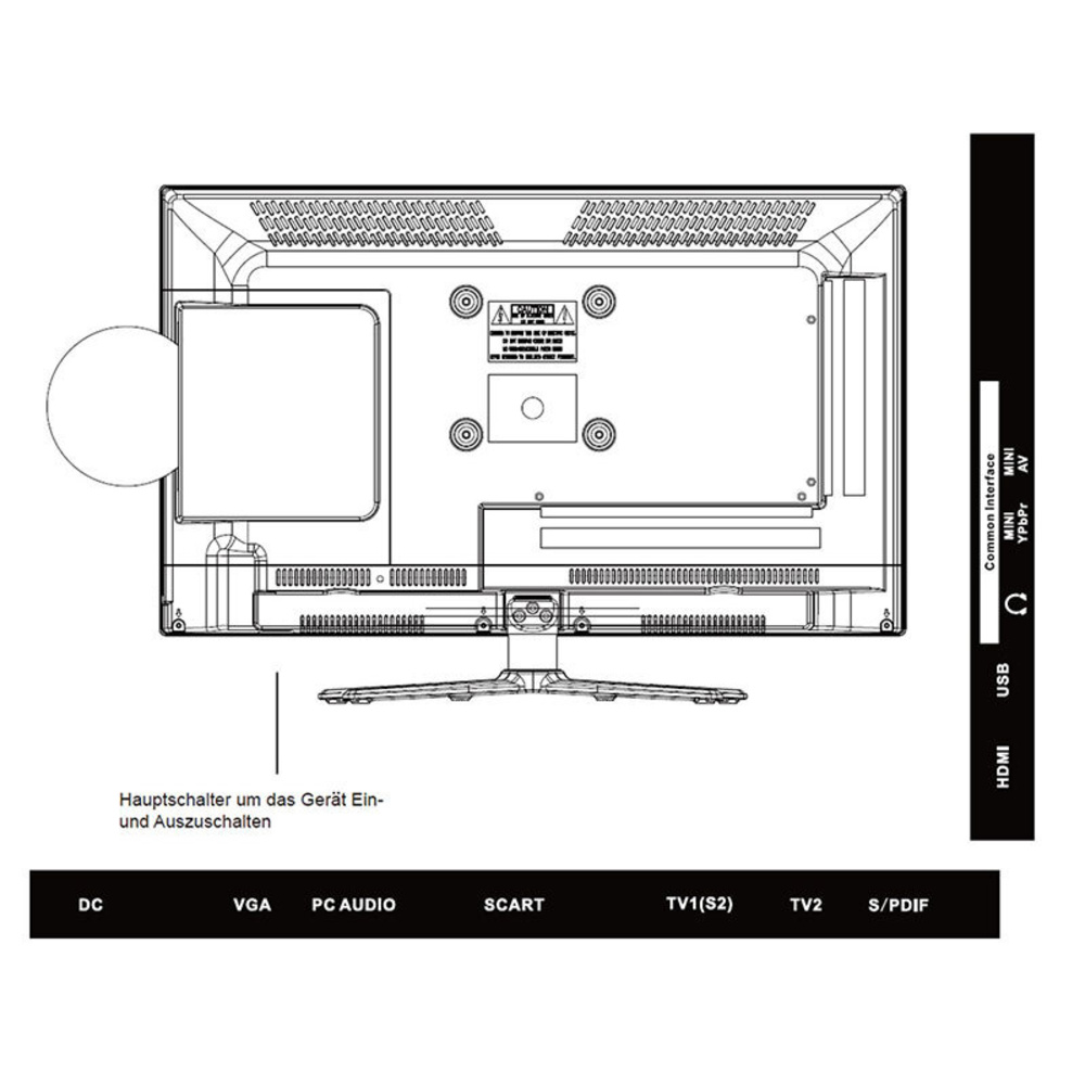 Reflexion 5-in-1-LED-TV LDDW220, 55 cm (21,5"), DVD-Player, DVB-S/S2/C/T/T2, H.265/HEVC, 1080p