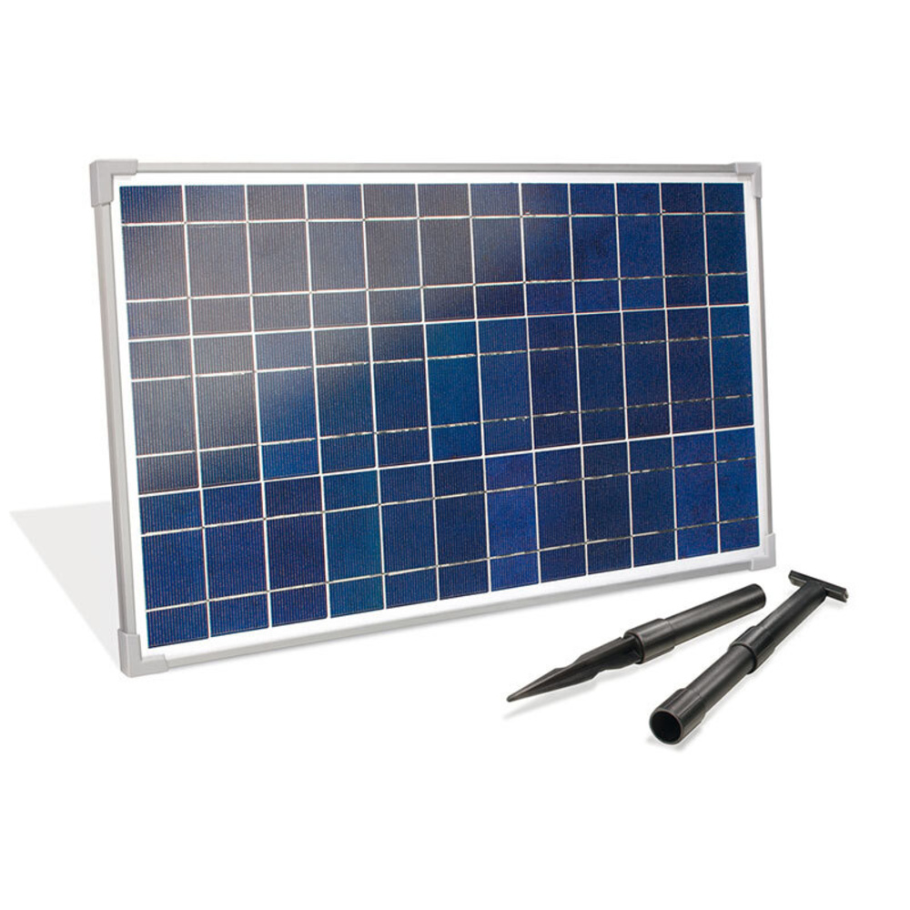 esotec Premium-Starter-Set Solar-Bachlaufsystem mit 12-Ah-Akkubox, 2x 25-Wp-Solarpanel, Y-Adapter