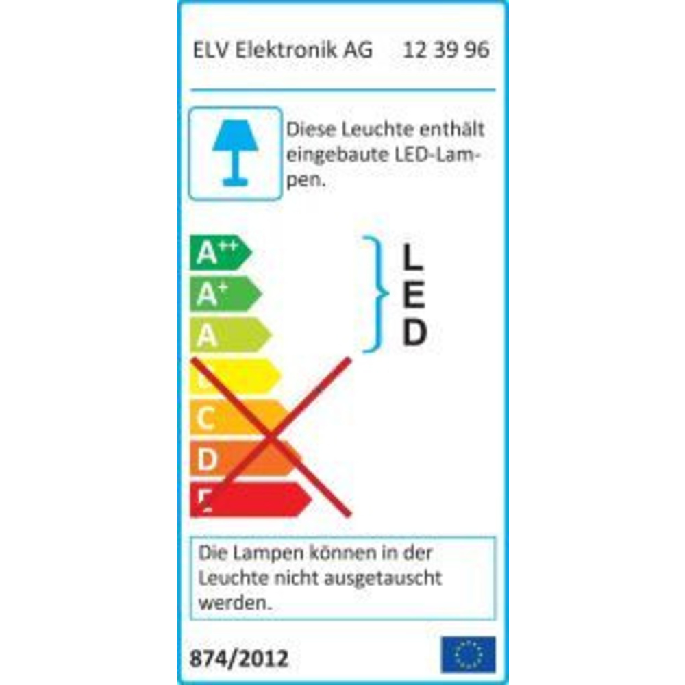 ELV 12-W-LED-Aufbaupanel mit 3-Stufen-Dimmer per Lichtschalter, weiß