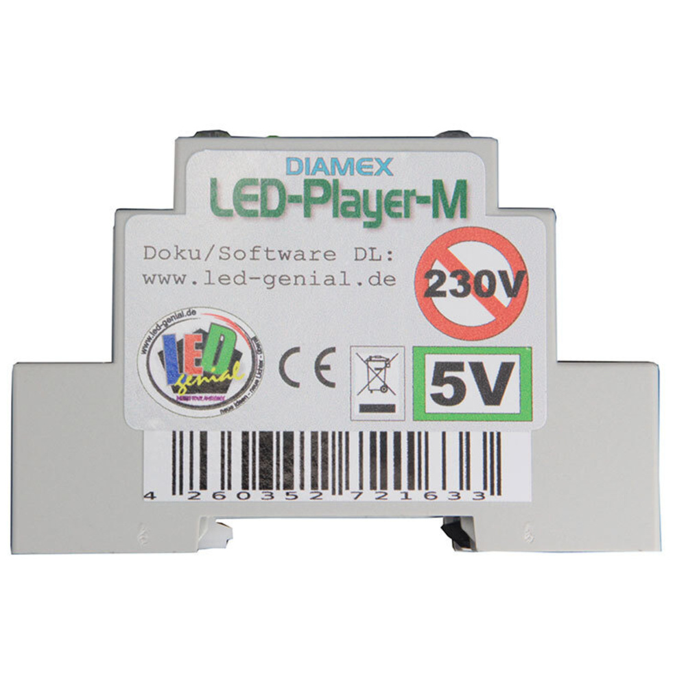 Diamex LED-Player MH für WS2812-LEDS, Hutschienmontage, inkl. Leistungsempfänger