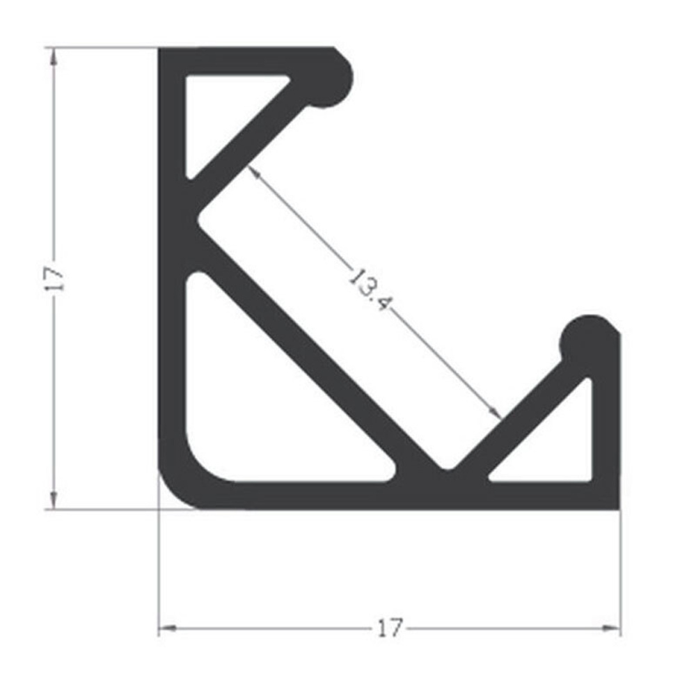 1-m-Aluminiumprofil P3-1 für LED-Streifen, mit matter Abdeckung, inkl. Endkappen