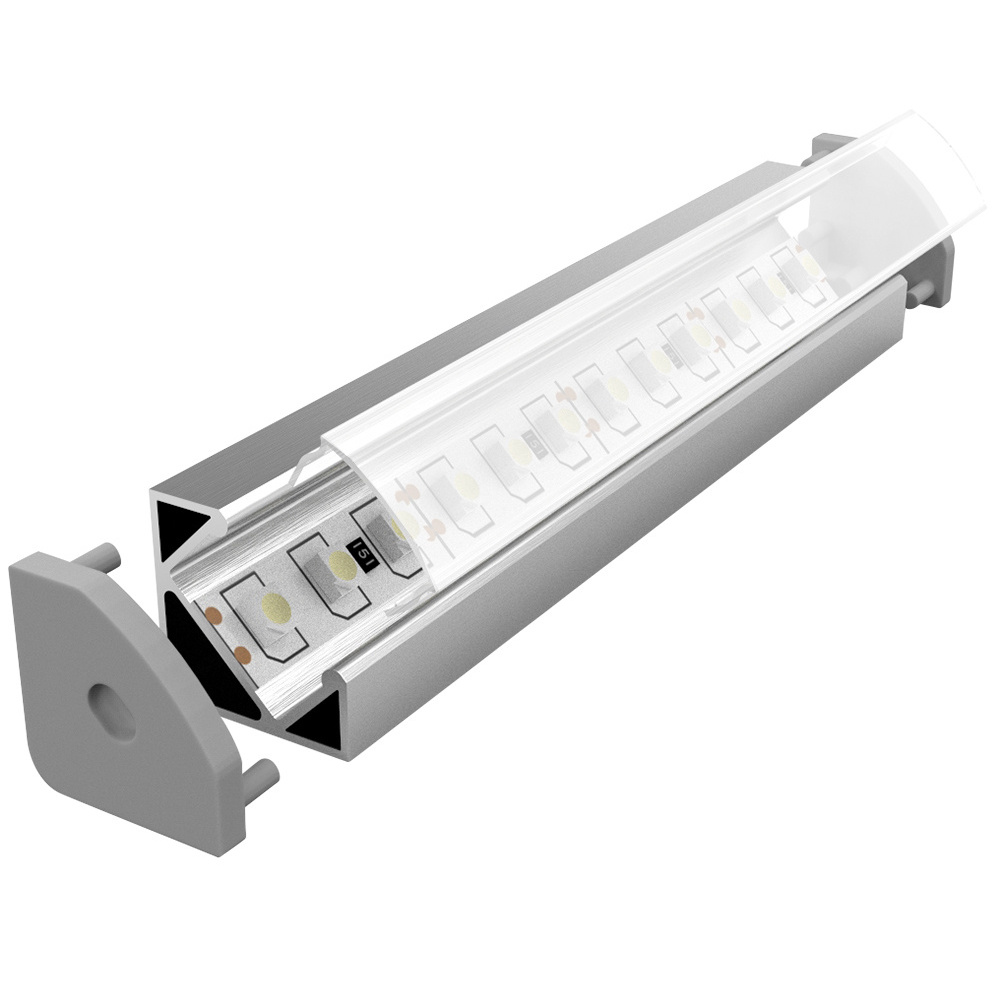 1-m-Aluminiumprofil P3-1 für LED-Streifen, mit matter Abdeckung, inkl. Endkappen