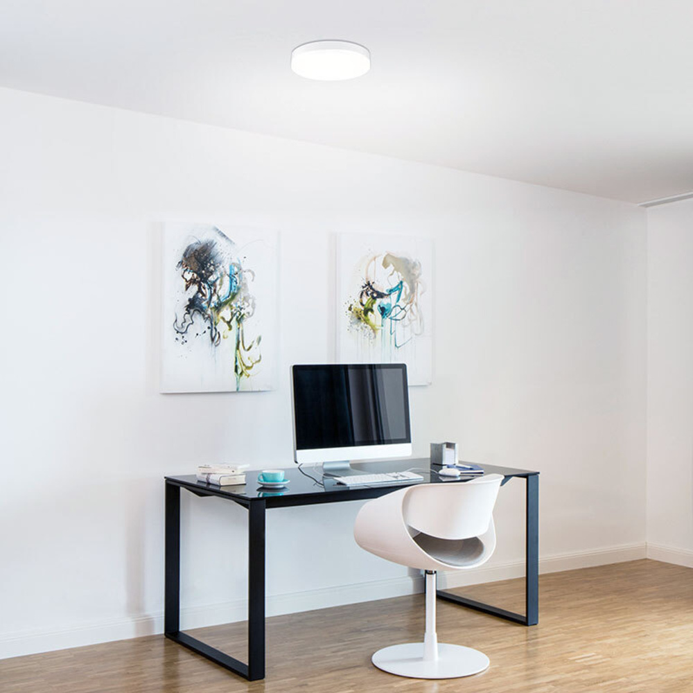 Müller Licht 24-W-LED-Deckenleuchte Office Round Sensor mit HF-Bewegungsmelder, warmweiß