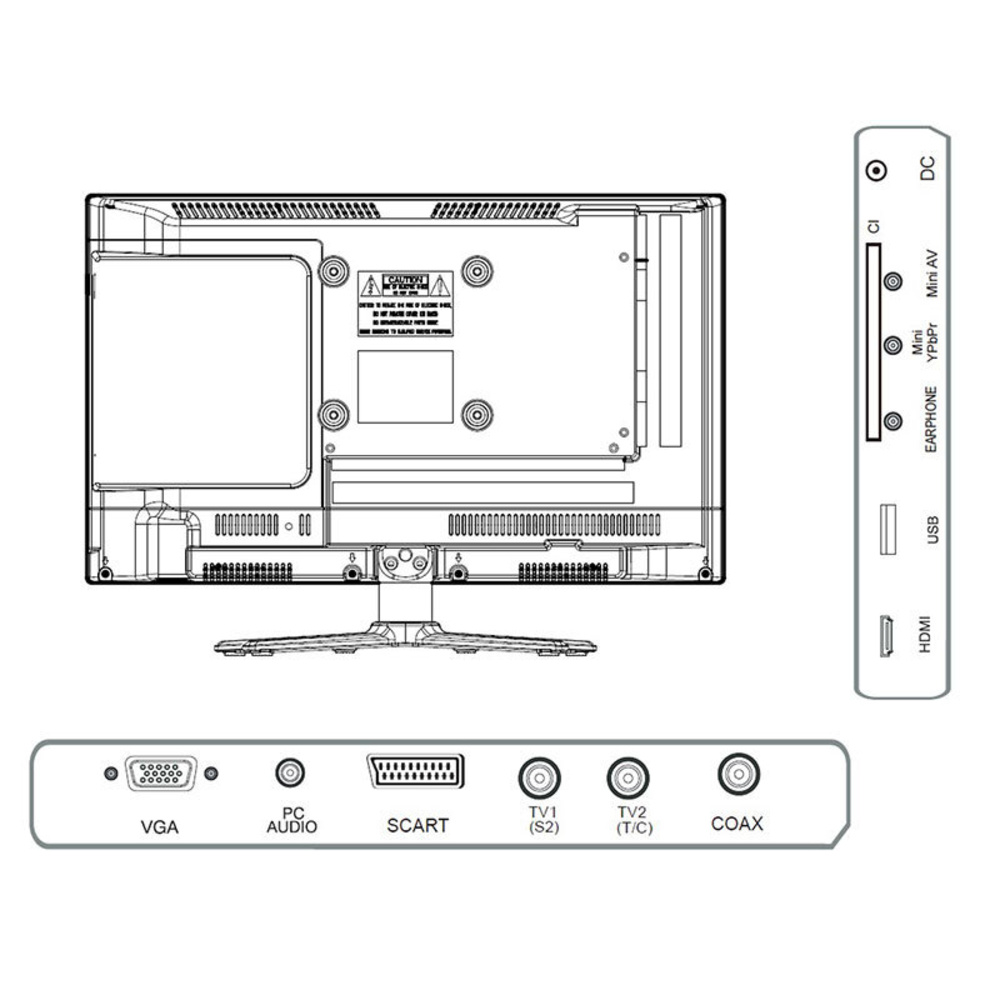 Reflexion 5-in-1-LED-TV LDDW190, 47 cm (18,5"), DVD-Player, DVB-S/S2/C/T/T2, H.265/HEVC, 768p