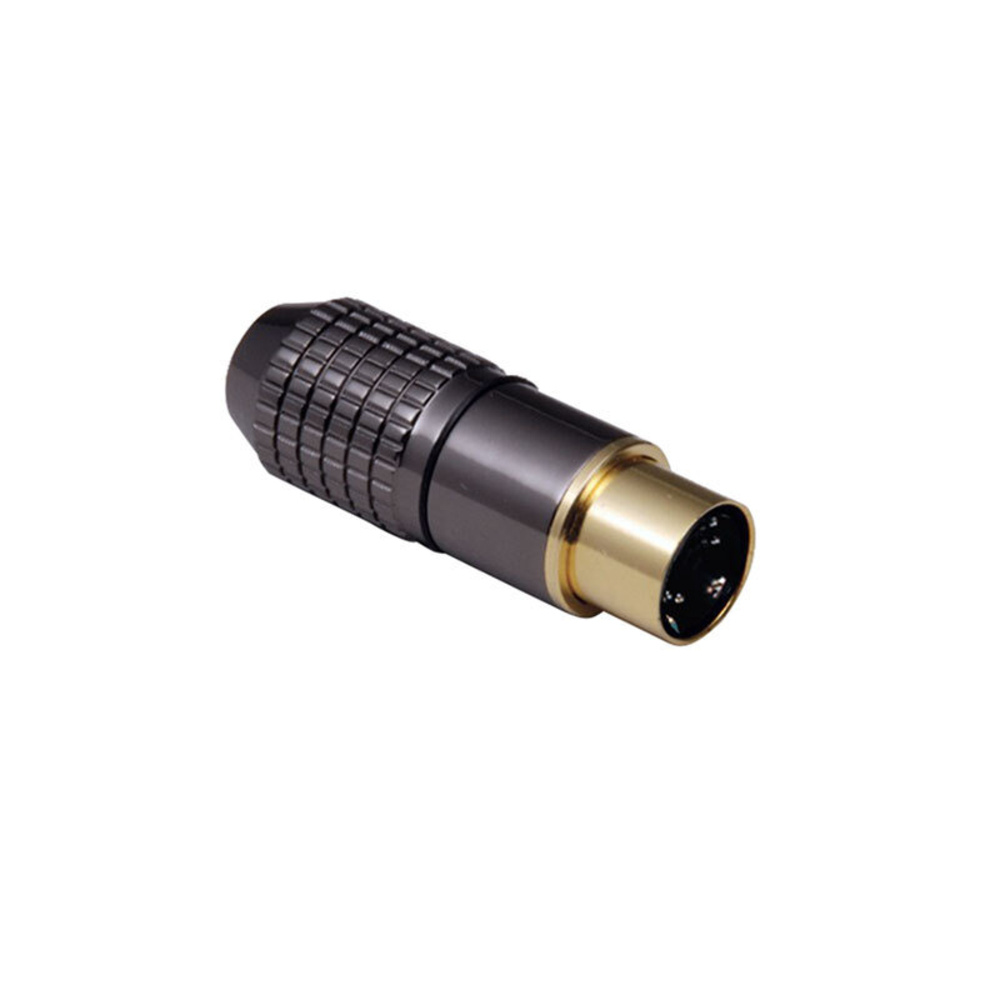 BKL Electronic Mini-DIN-Stecker 6-pol., hochwertige Metallausf., Anschlüsse und Kontakte vergoldet